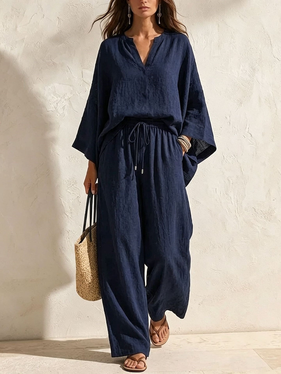 Bianca Relaxed Wide-Leg Trouser Set