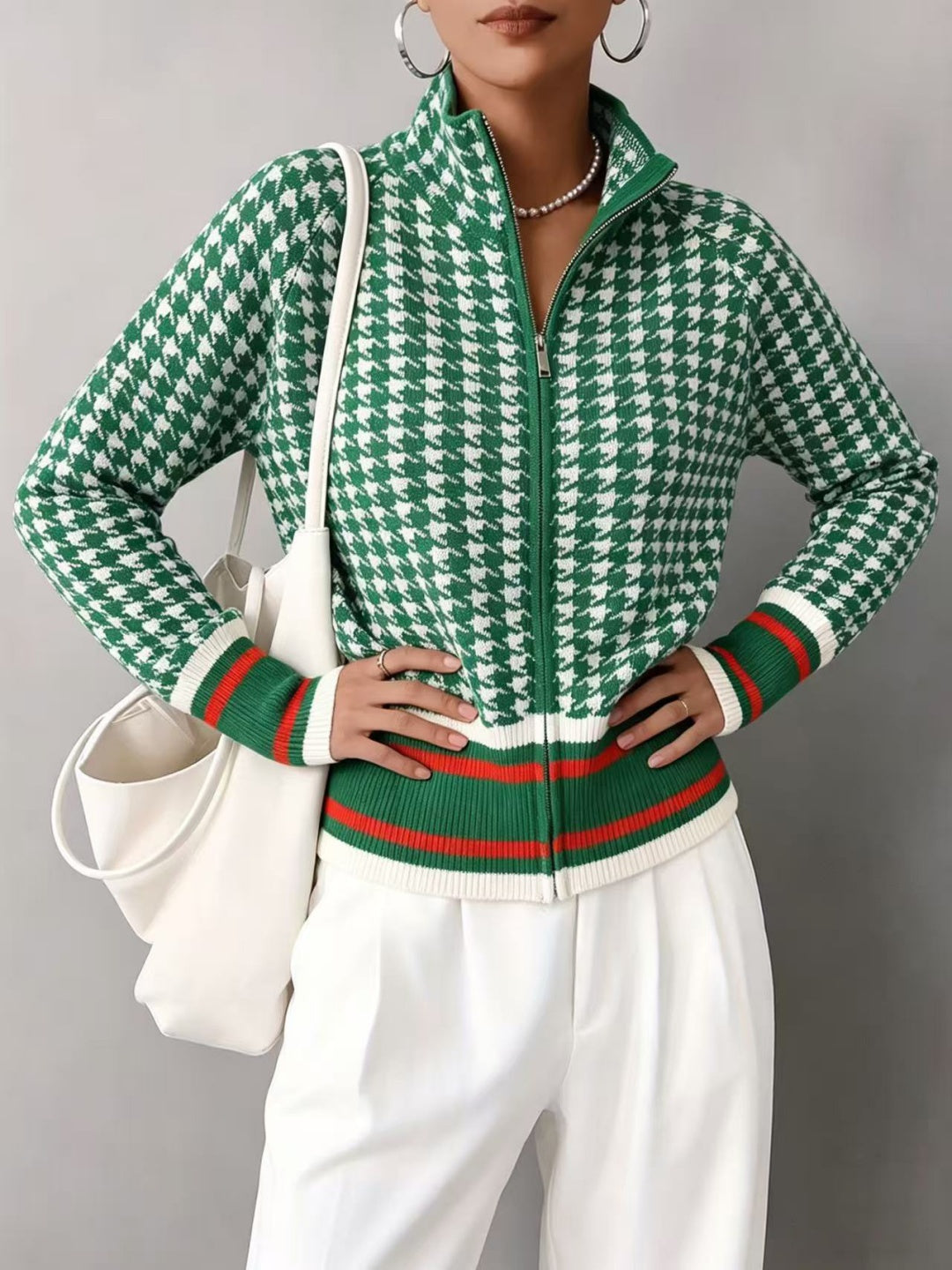 Fiorella Contrast-Trim Cardigan