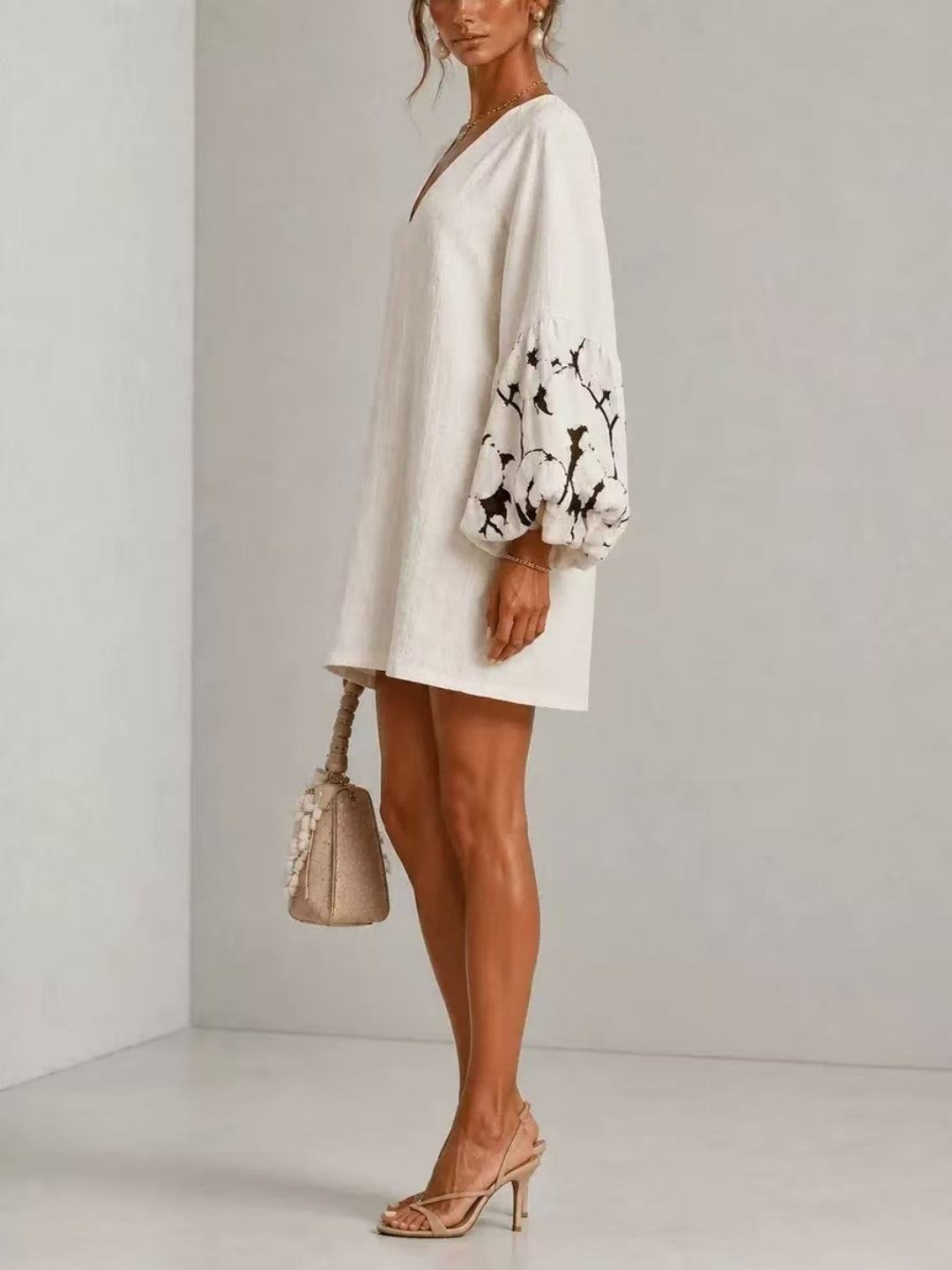 Amalfi Printed-Sleeve Mini Dress