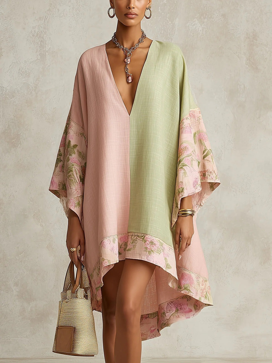 Paloma Color-Block Oversized Shirt Dress