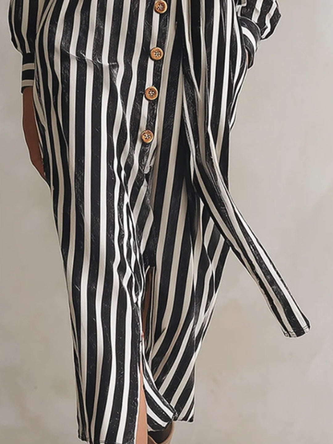 Isadora Striped Belted Jumpsuit