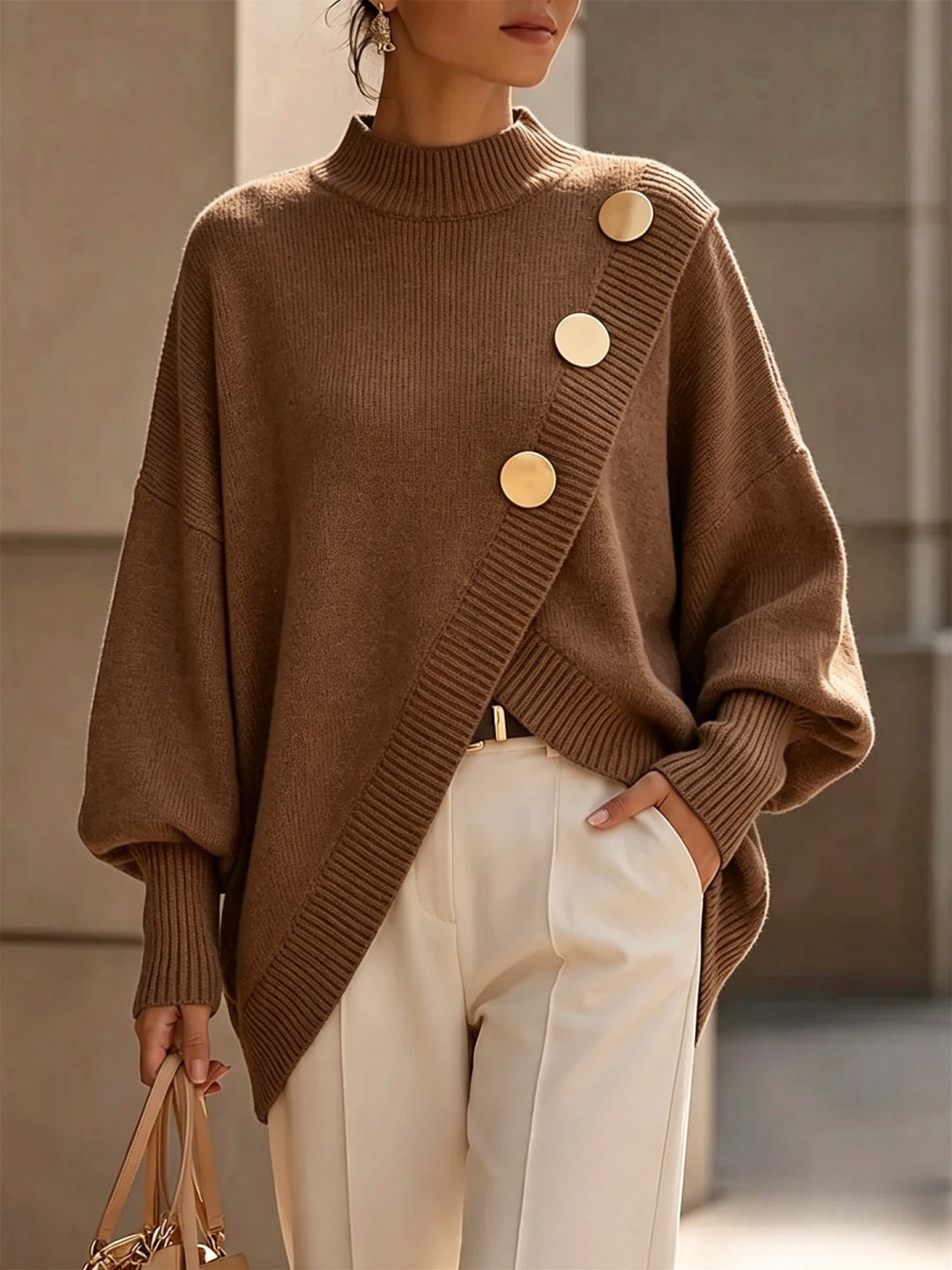 Celeste Buttoned Cape Sweater
