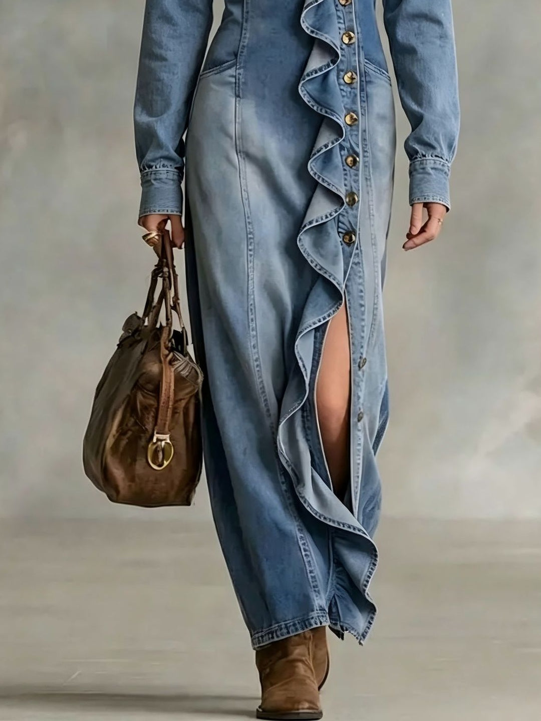 Aria Ruched Button-Front Jumpsuit
