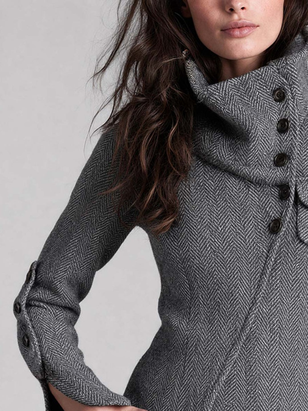 Elena Asymmetric Button Jacket