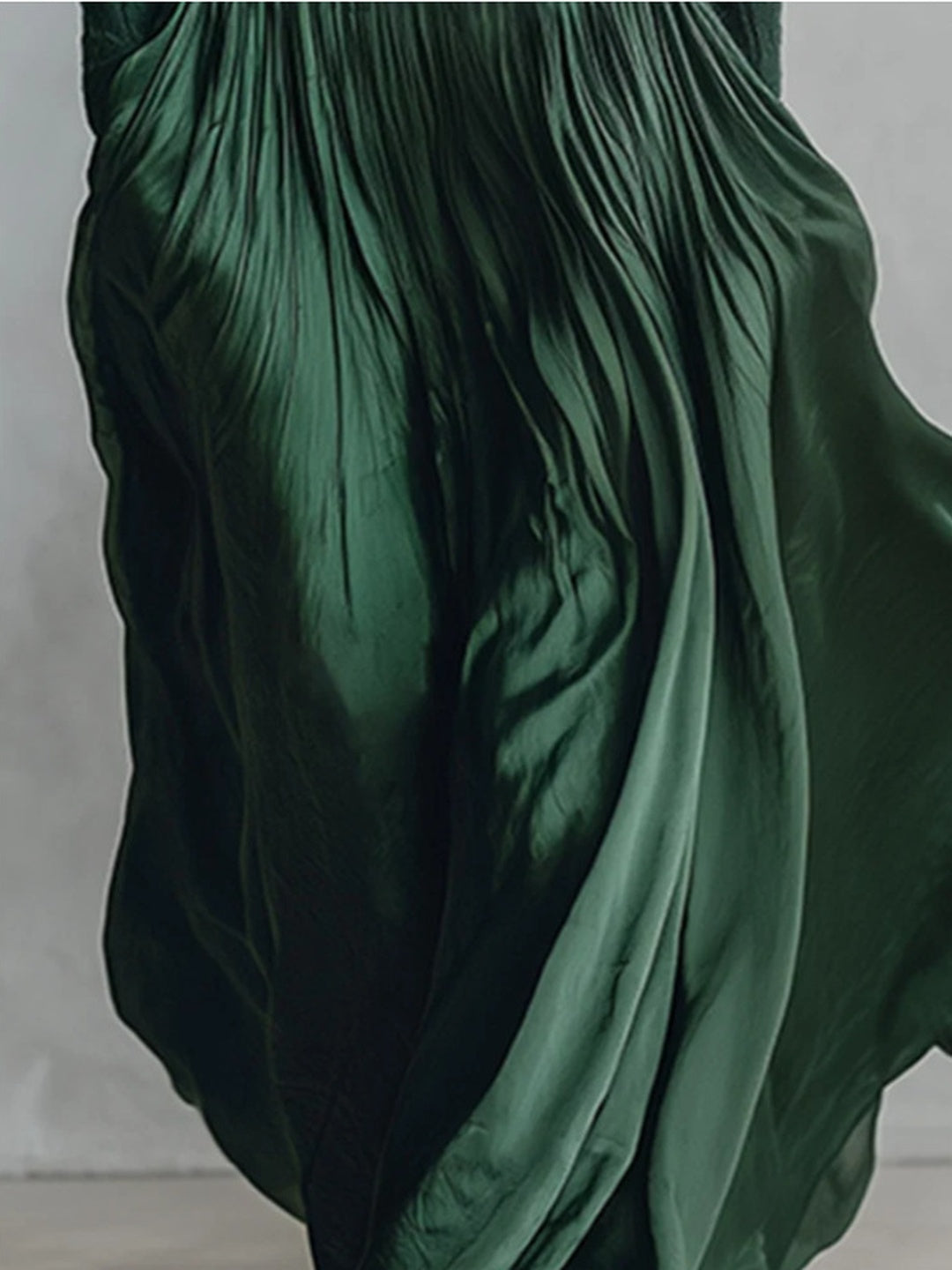 Valentina Ribbed-Bodice Pleated Maxi Dress