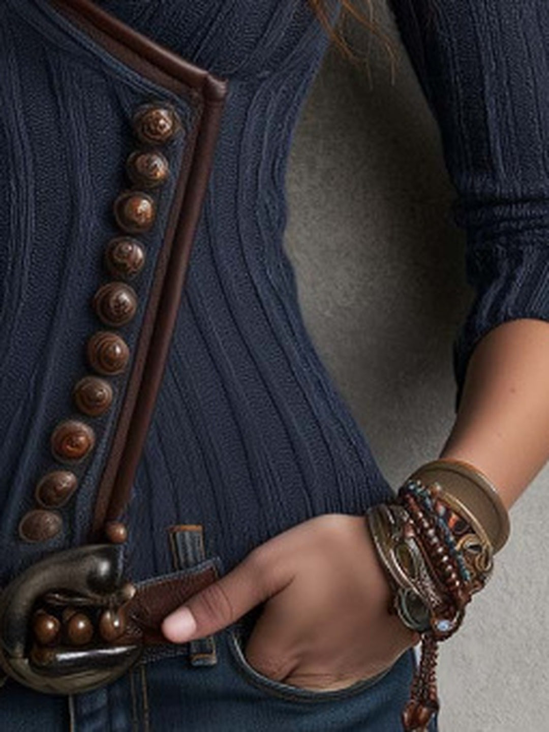 Mirella Buttoned Corset-Style Top