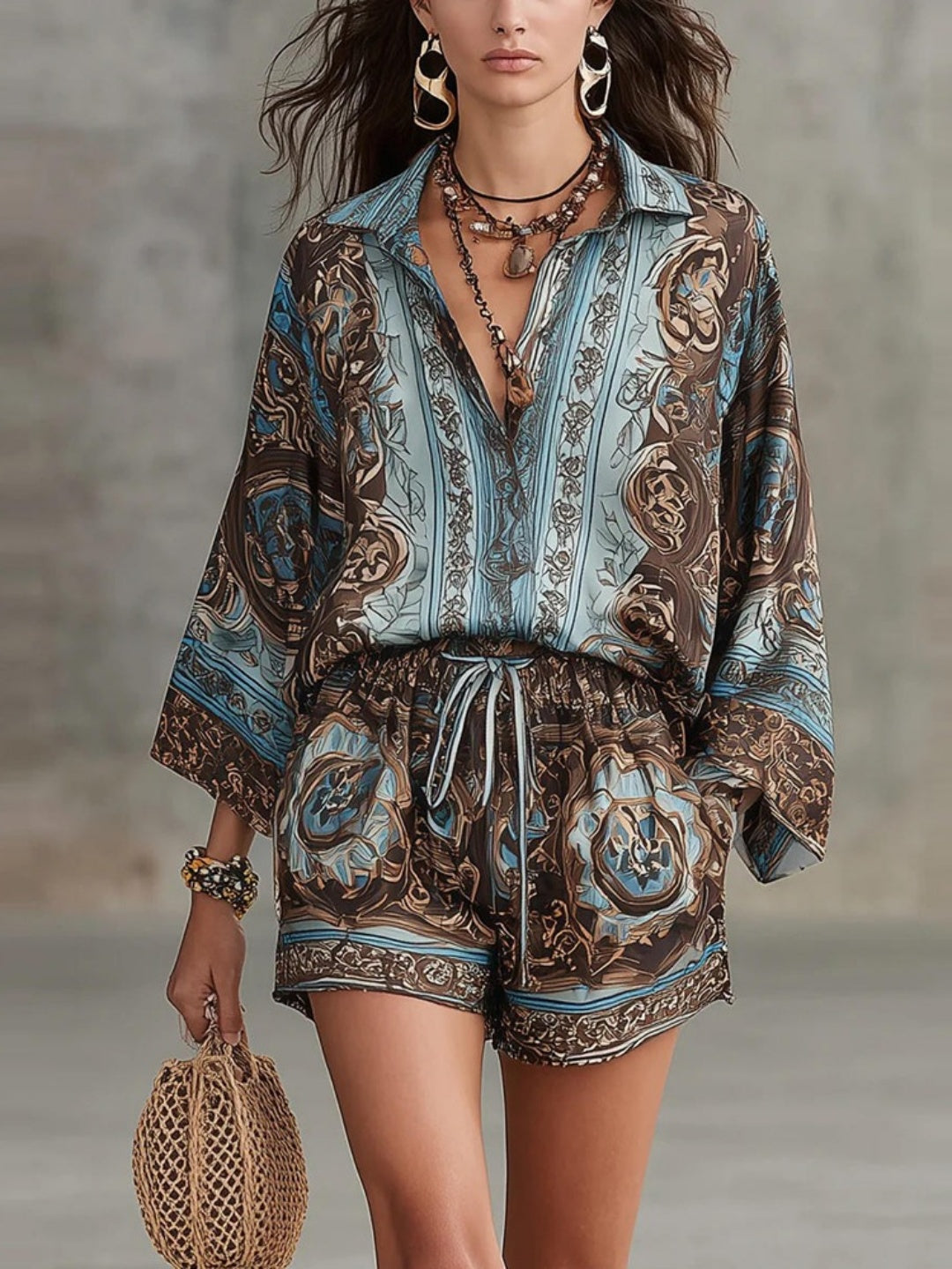 Maia Paisley Belted Romper