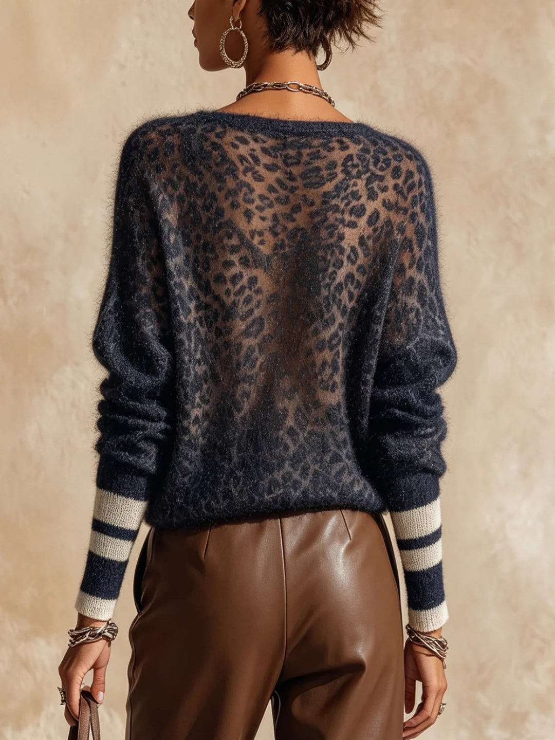 Nerina Fuzzy V-Neck Sweater - Pink