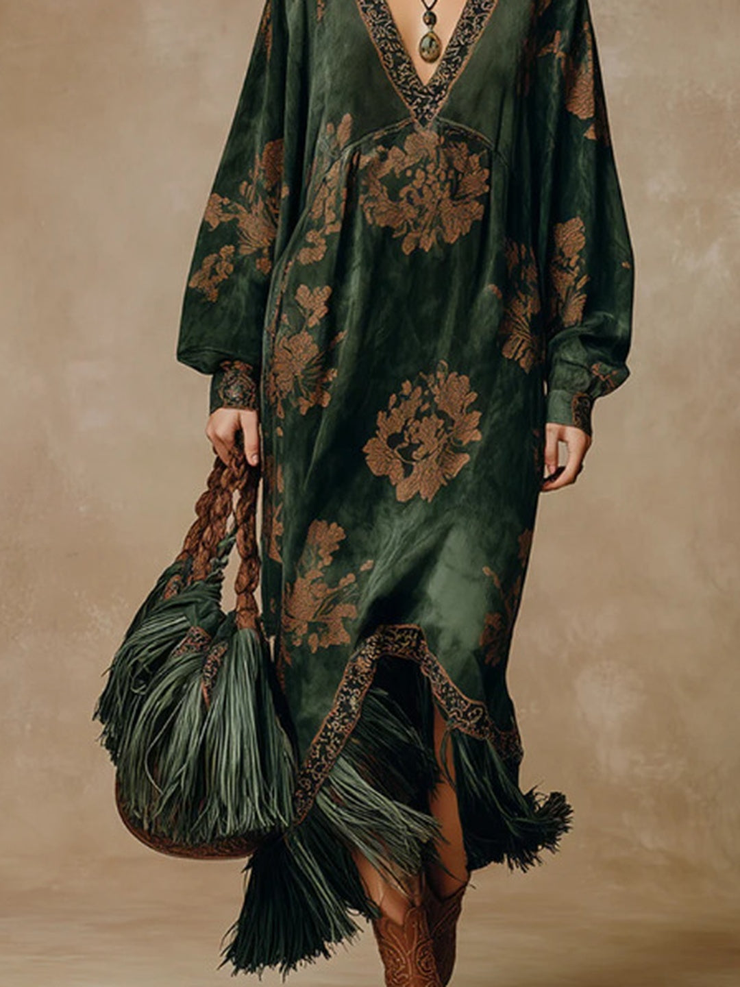 Paloma Bohemian Fringe Maxi Dress