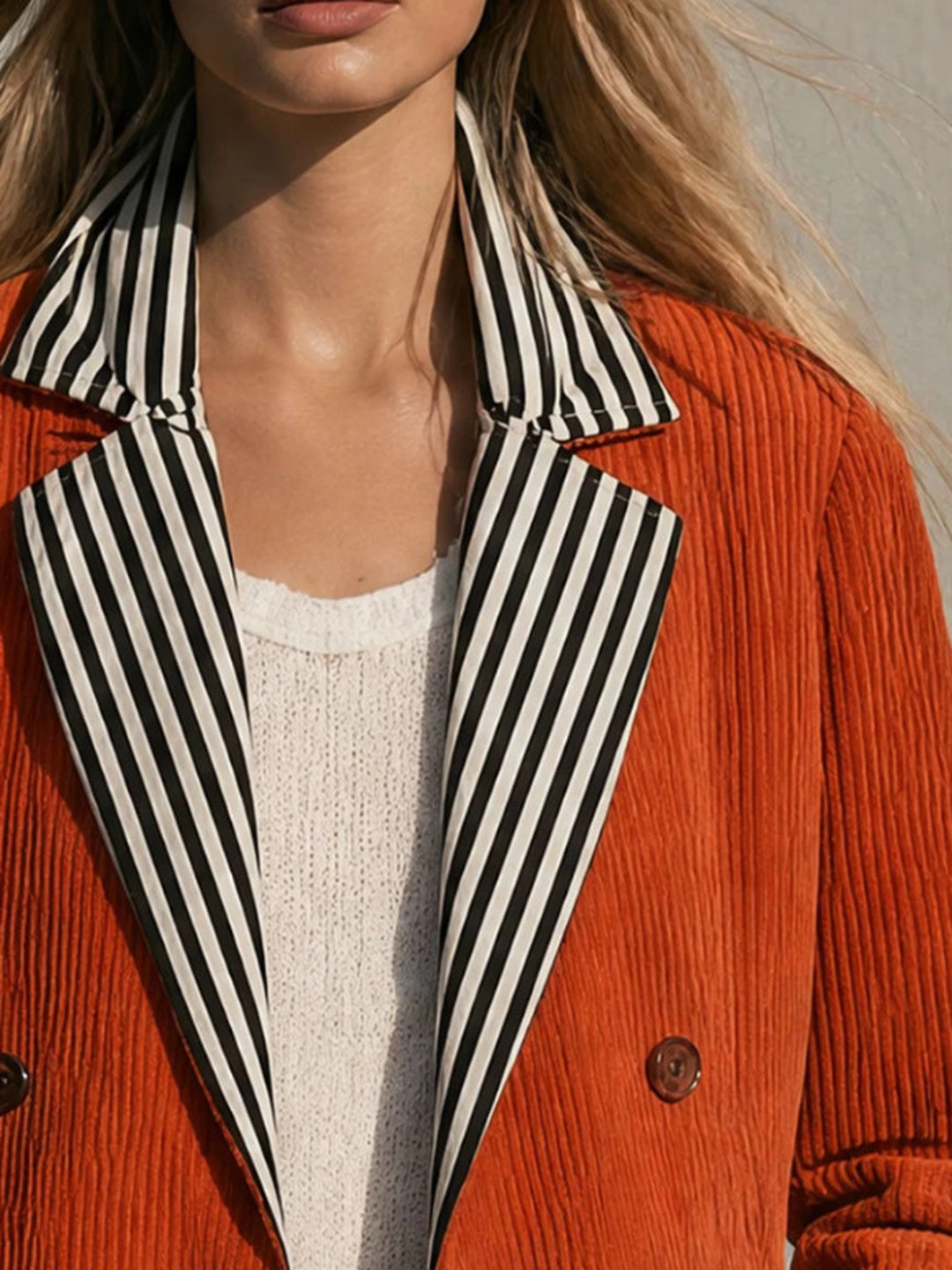 Corinna Contrast-Lapel Cropped Blazer