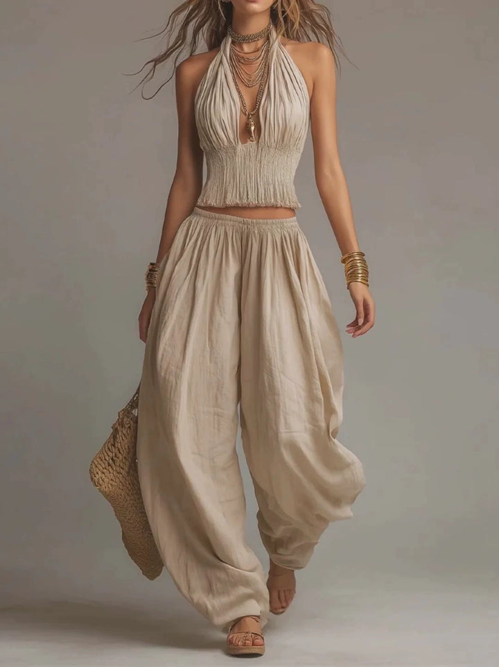 Nerina Ivory Halter Pants Set
