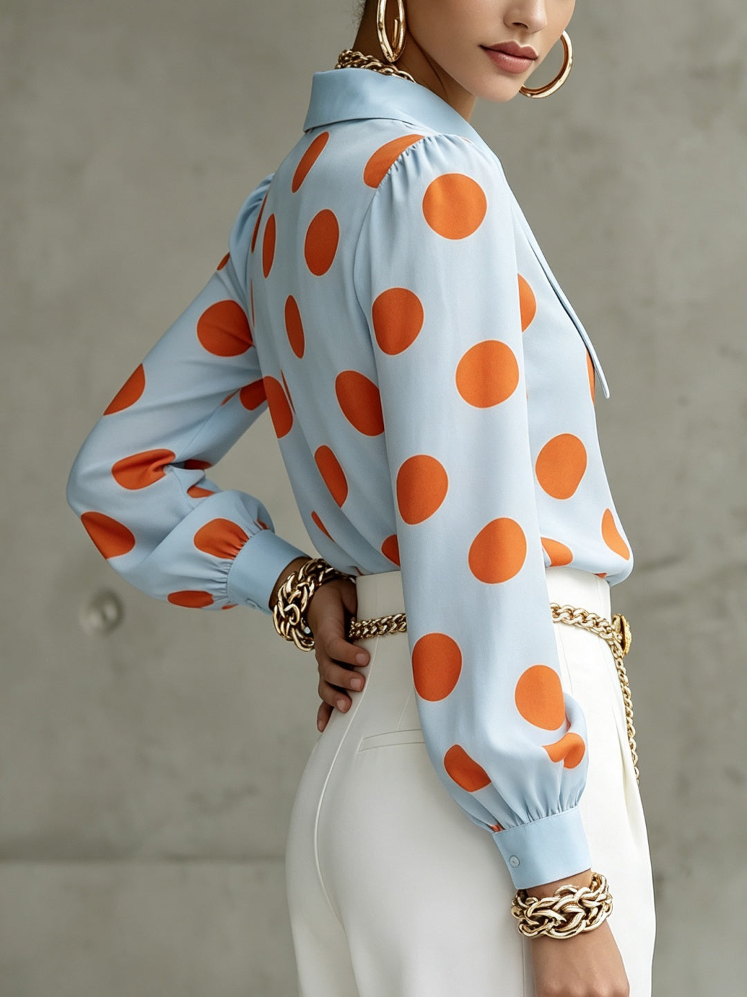 Capri Polka-Dot Button Shirt