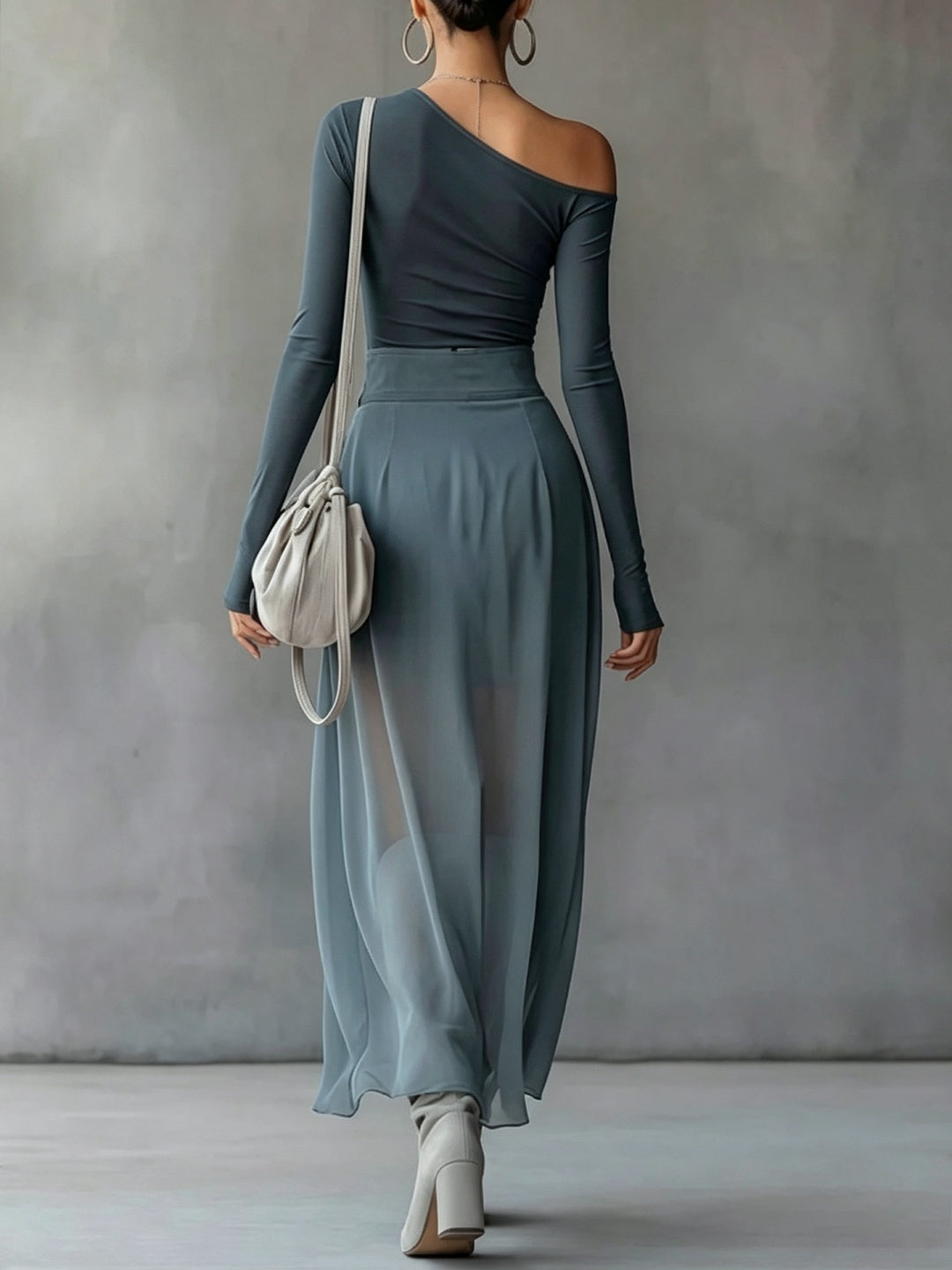 Marina Off-Shoulder Button Maxi Dress