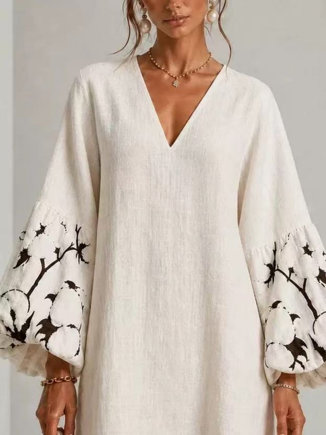 Amalfi Printed-Sleeve Mini Dress