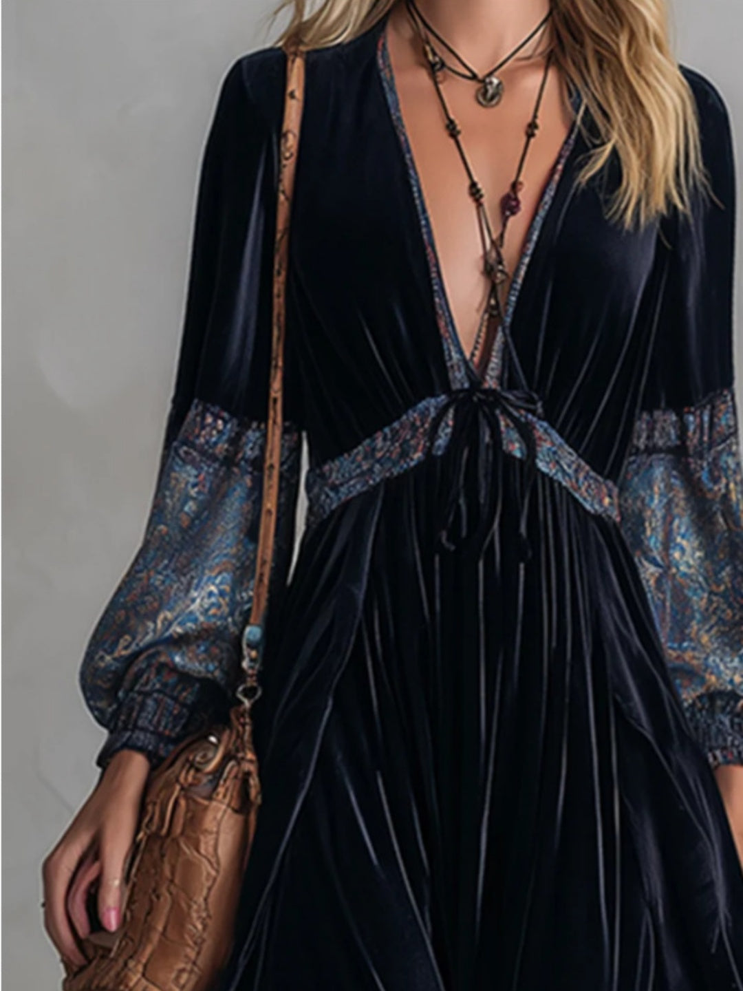 Mirella Patchwork Printed Maxi Dress