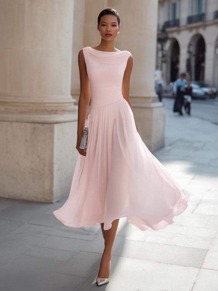Aurelia Blush Sleeveless Midi Dress