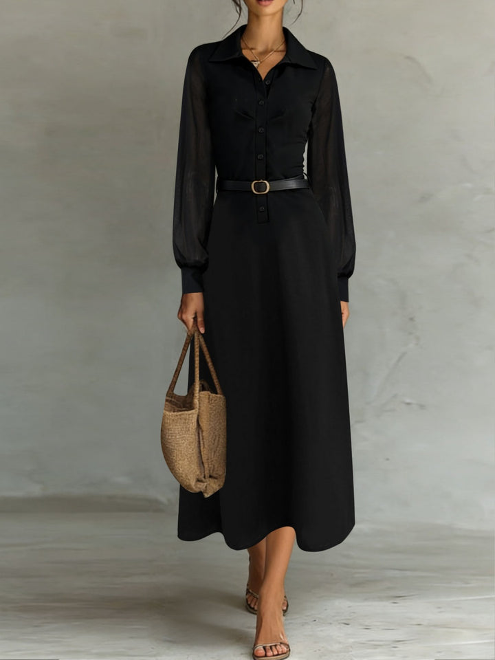 Alba Black Sheer-Sleeve Resort Set