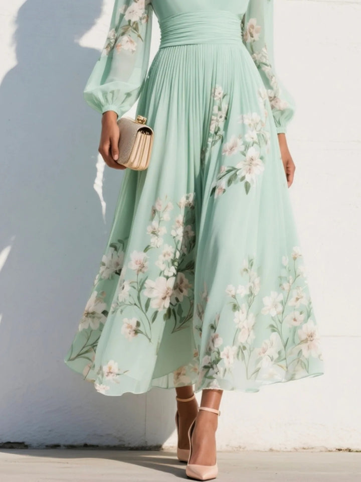Mila Mint Floral Wrap Midi Dress
