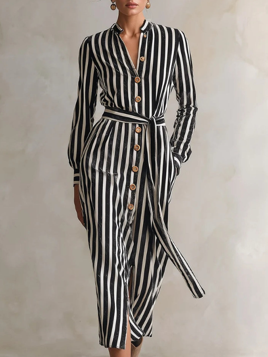 Isadora Striped Belted Jumpsuit