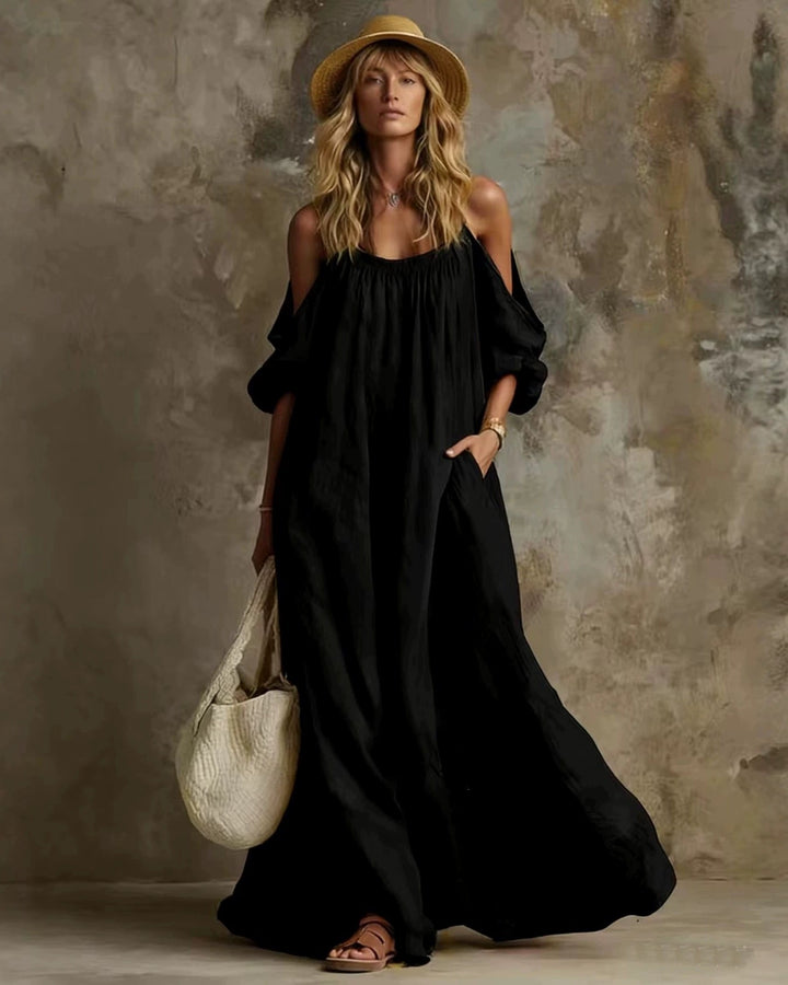 Livia Ivory Off-Shoulder Maxi Dress