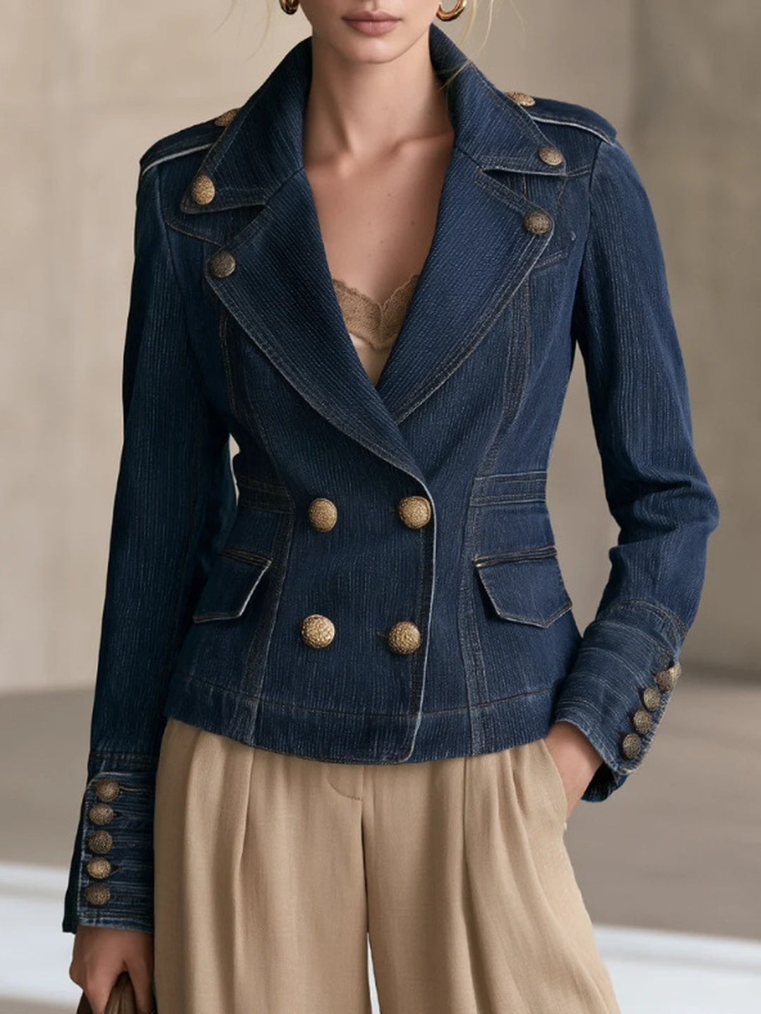 Serena Double-Breasted Tailored Blazer