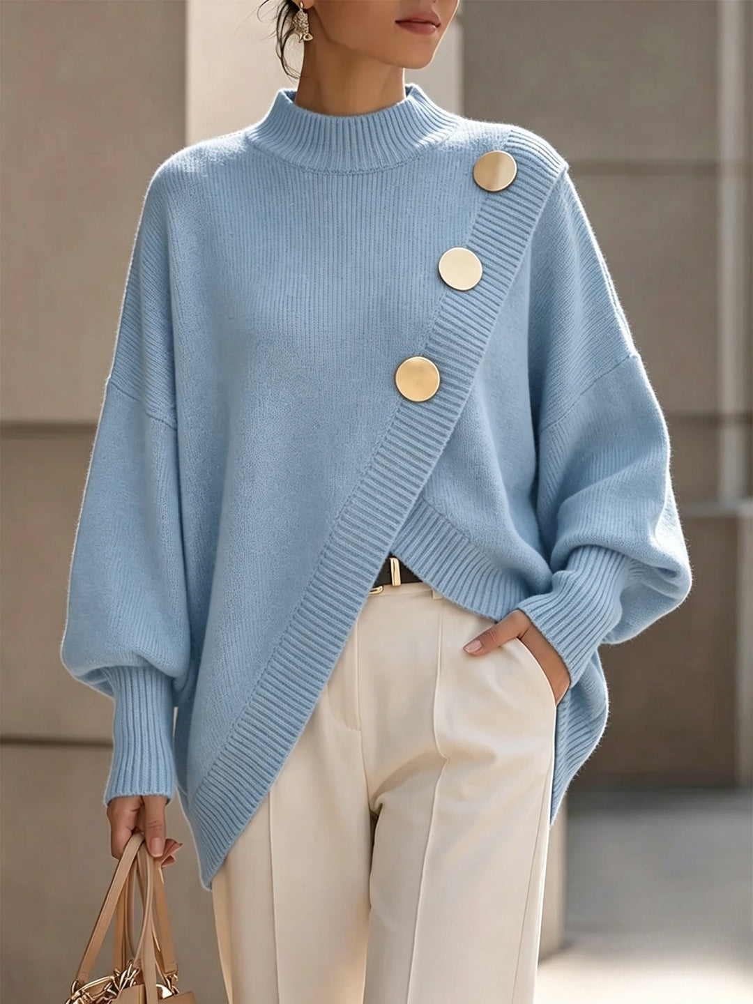 Celeste Buttoned Cape Sweater