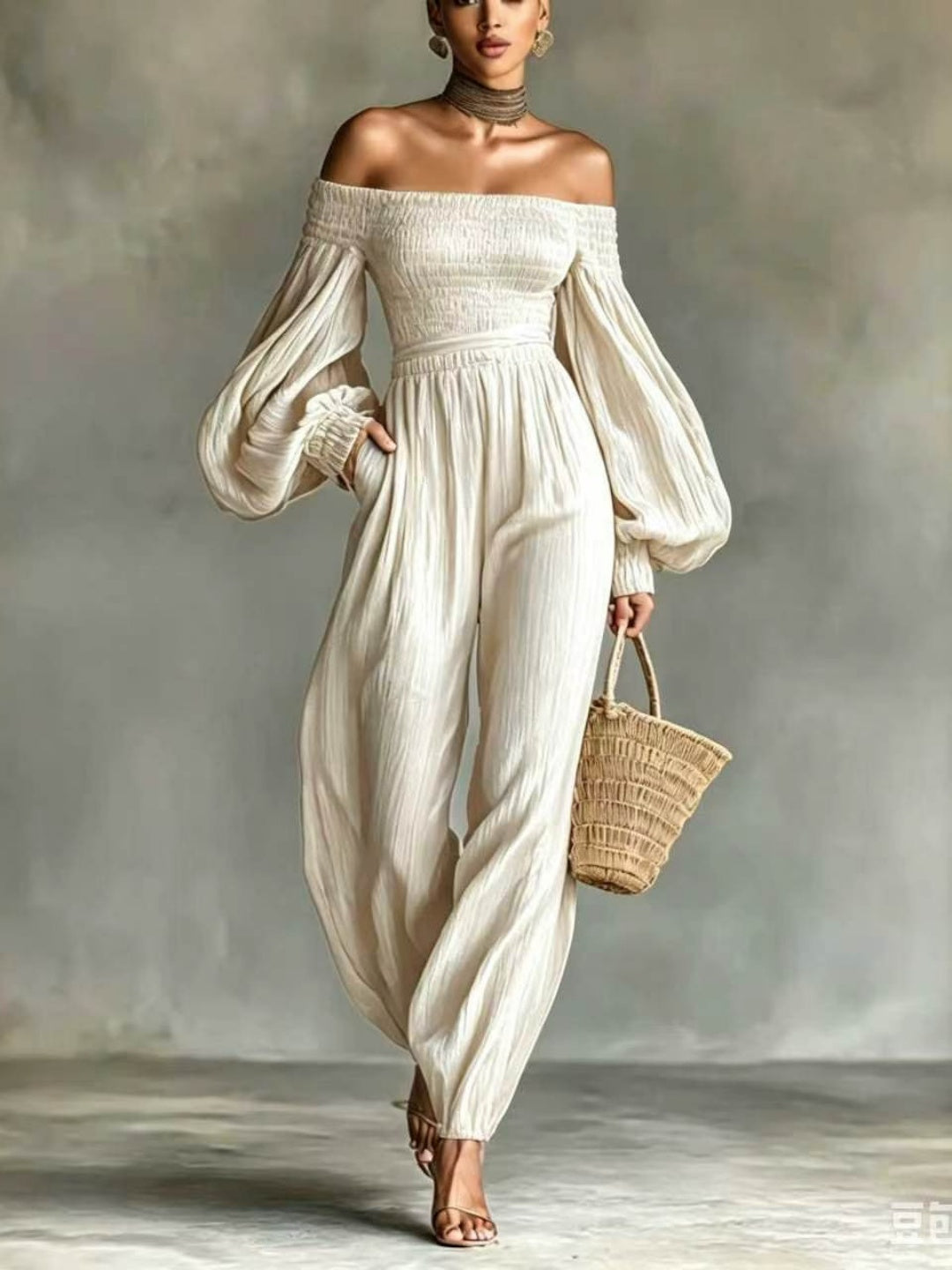 Luna Red Off-Shoulder Wide-Leg Jumpsuit