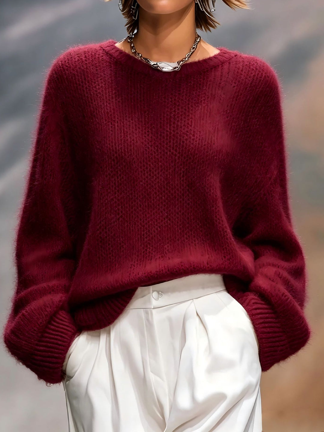 Nuvola Soft-Knit Relaxed Sweater