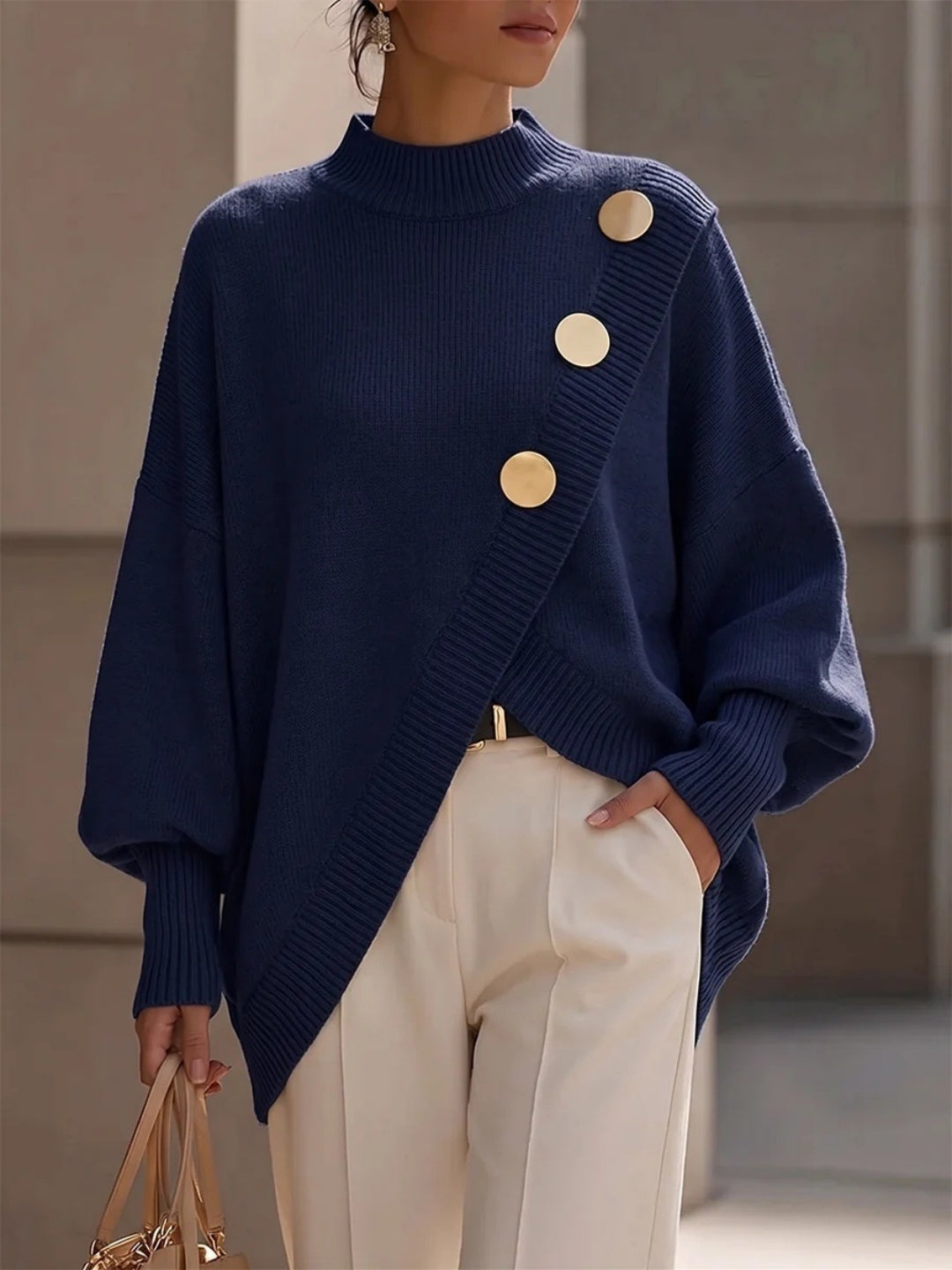 Celeste Buttoned Cape Sweater