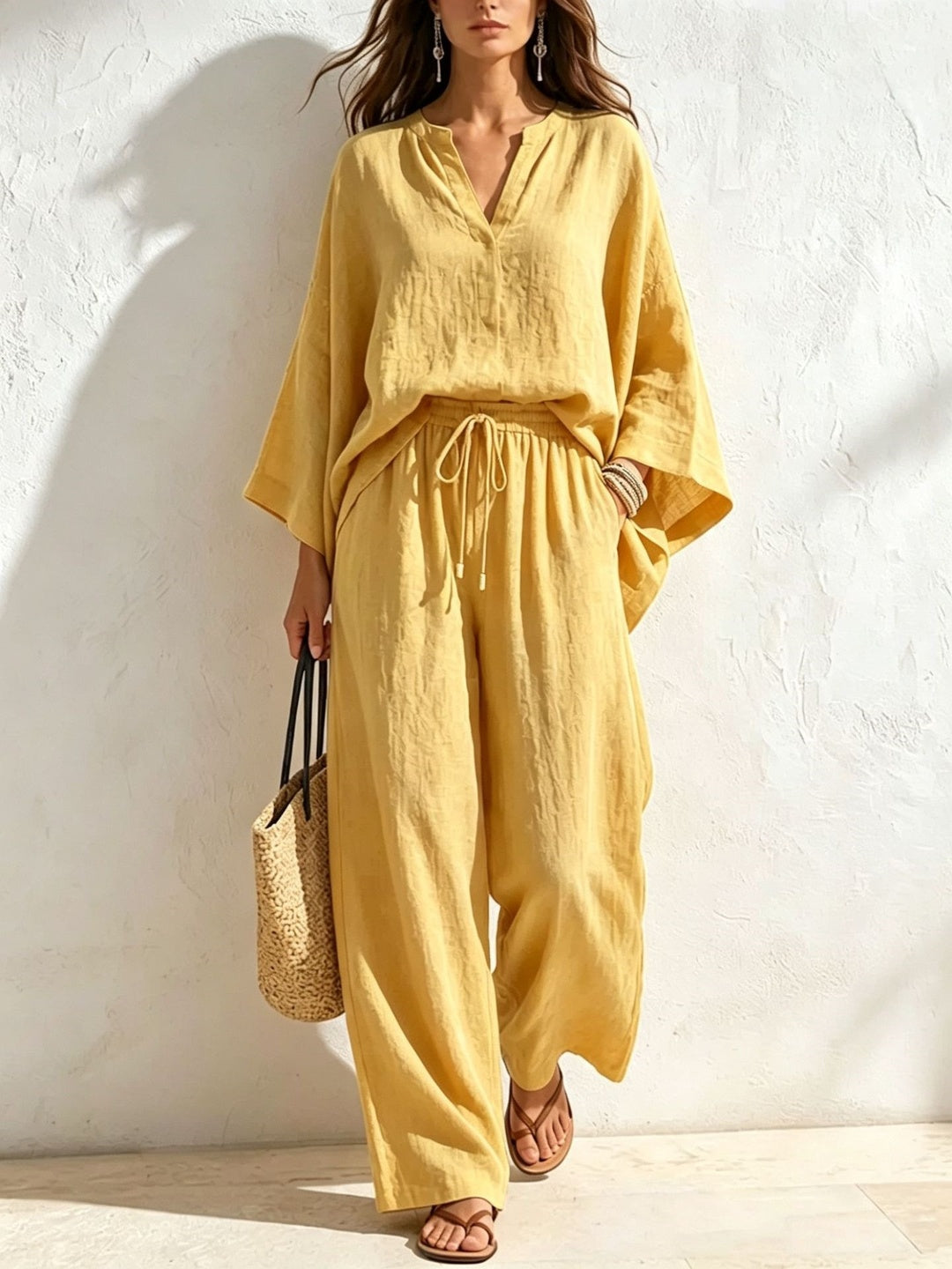 Bianca Relaxed Wide-Leg Trouser Set