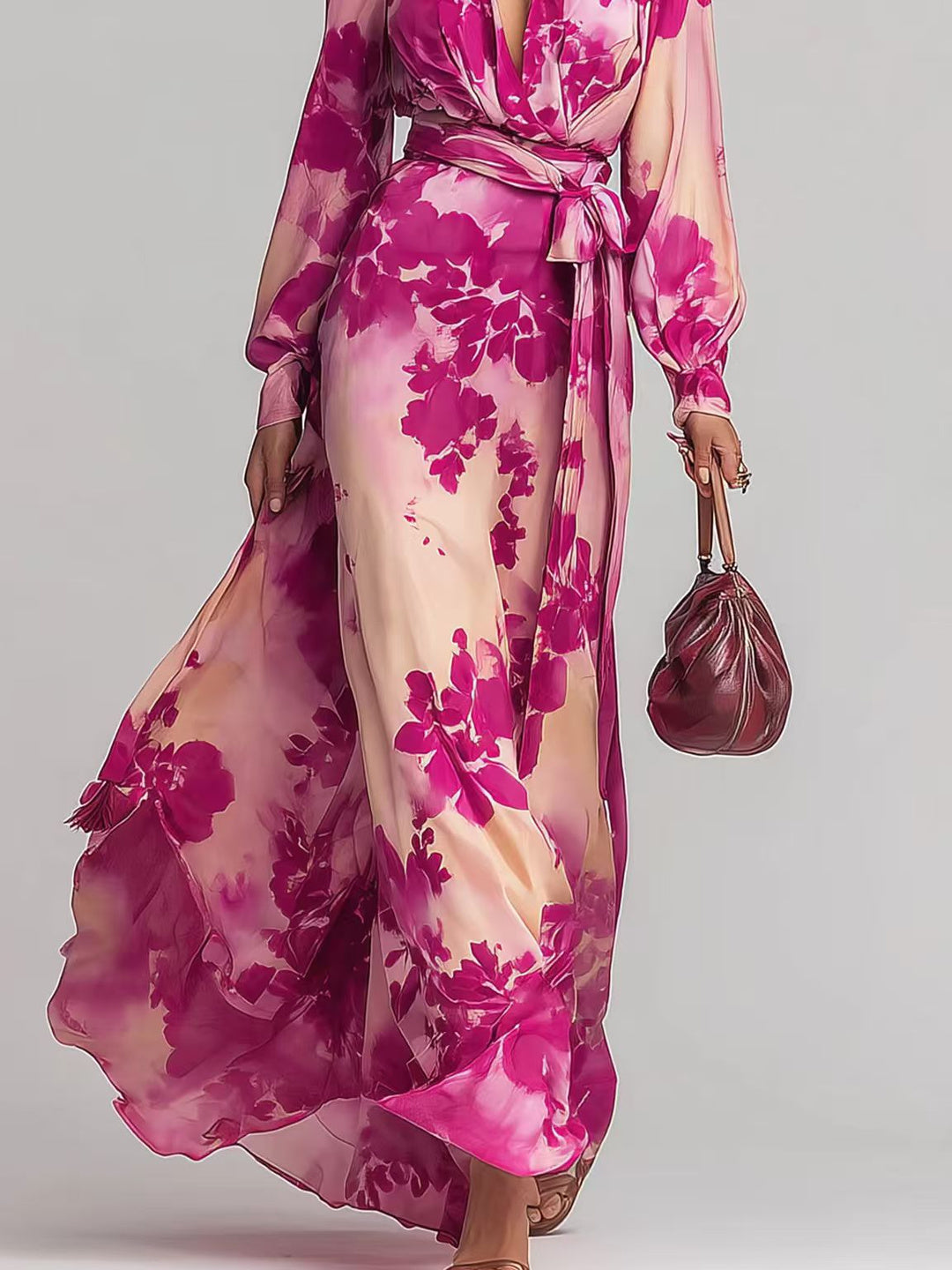 Fiorella Floral Wrap Maxi Dress