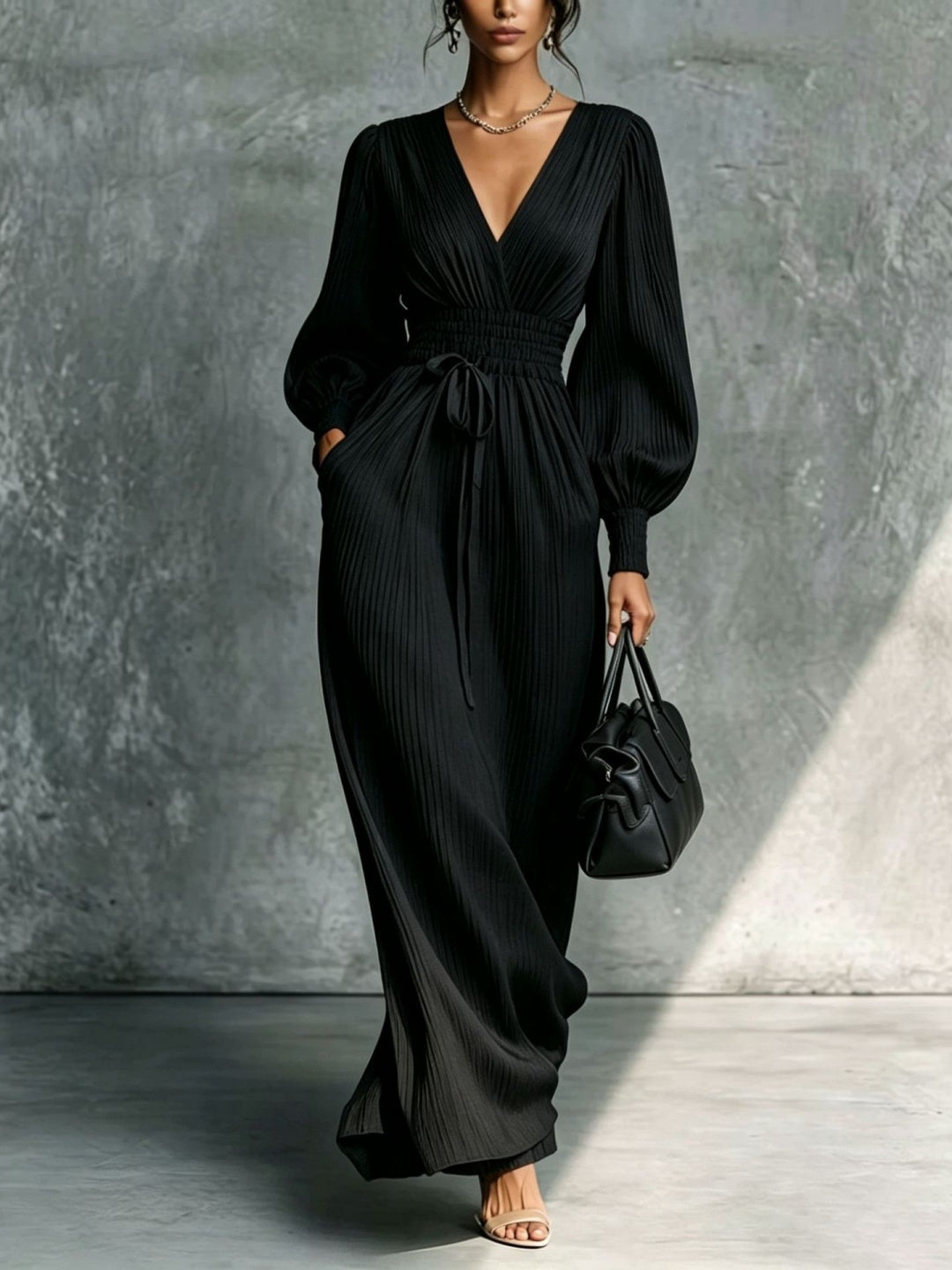 Aurelia Draped Wrap Maxi Dress