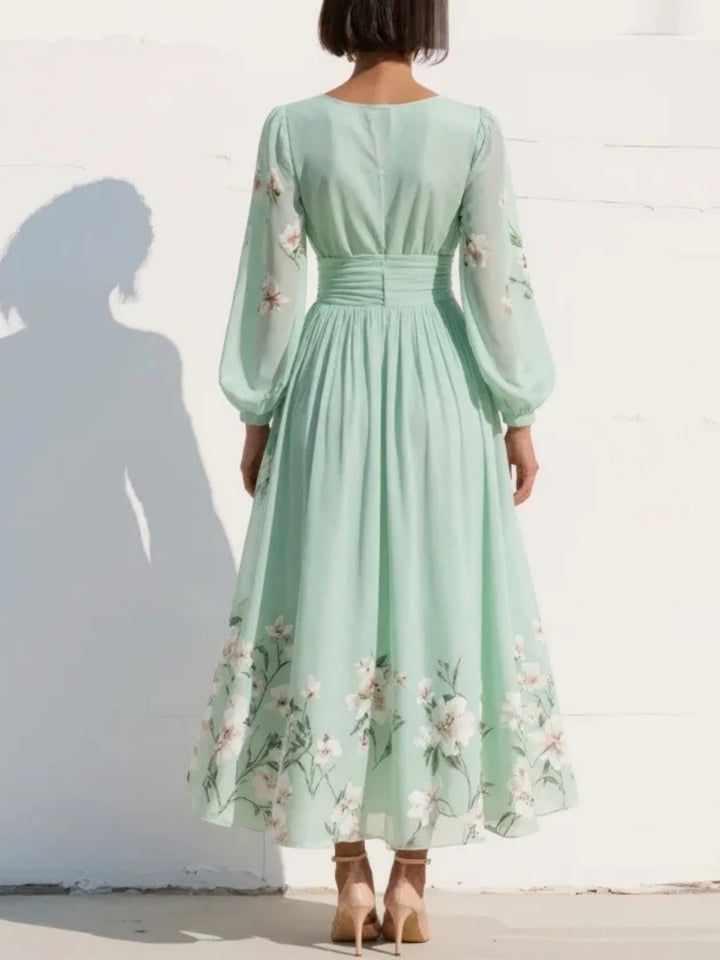 Mila Mint Floral Wrap Midi Dress