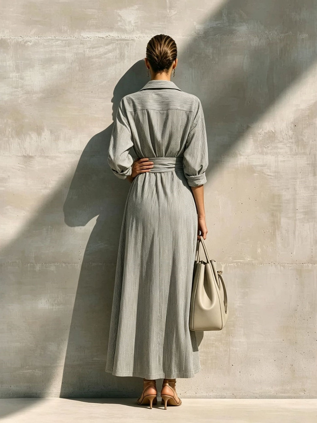 Livia Gathered Wrap Midi Dress