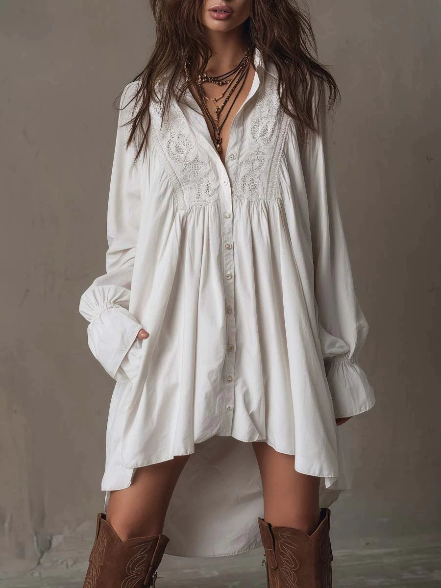 Bianca White Embroidered Mini Dress
