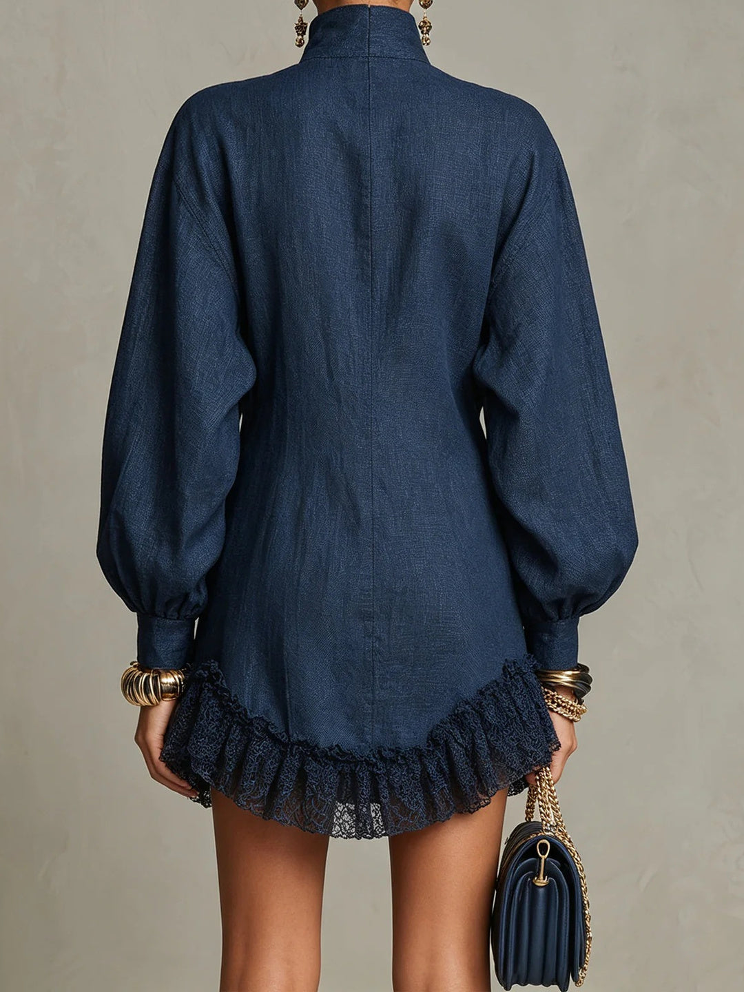 Elisabetta Military-Button Mini Dress