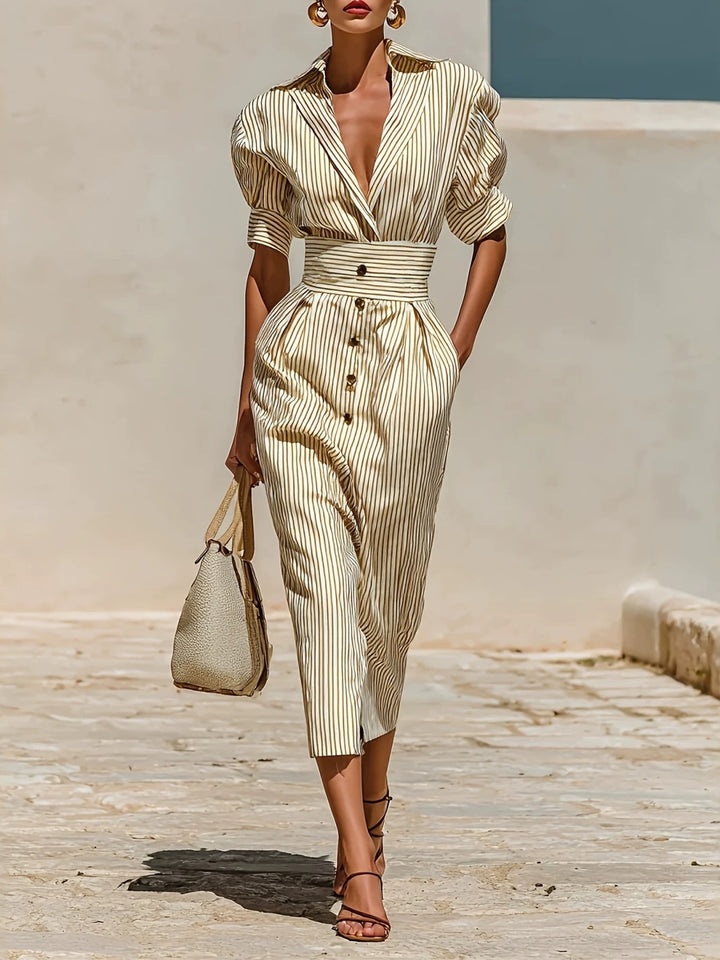 Elara Twist-Waist Midi Dress