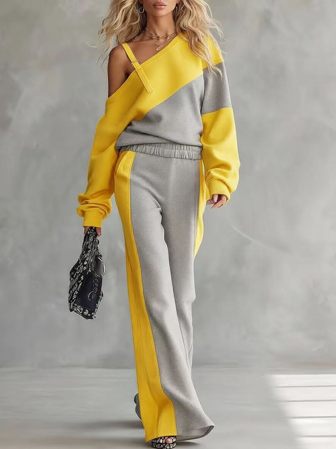 Riviera Color-Block Wide-Leg Lounge Set