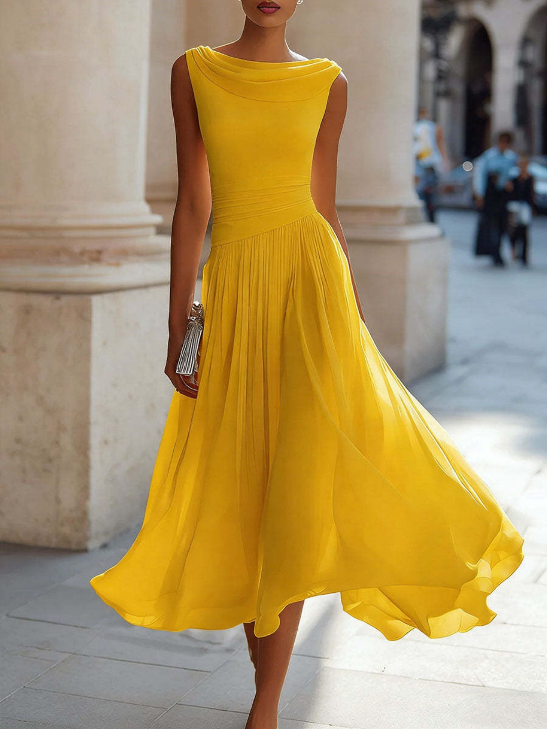 Aurelia Blush Sleeveless Midi Dress