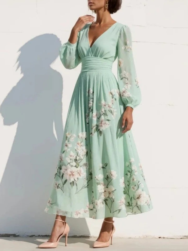 Mila Mint Floral Wrap Midi Dress