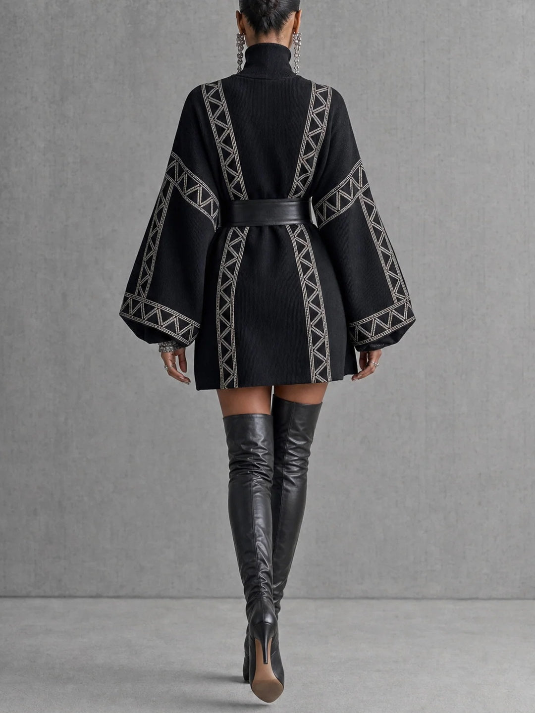 Flavia Embroidered Cape Mini Dress