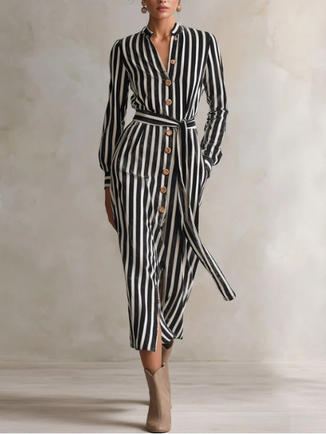 Isadora Striped Belted Jumpsuit