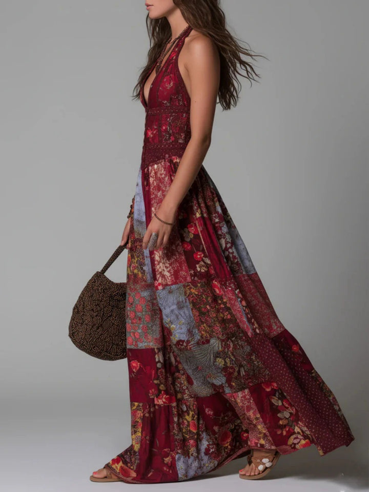 Paloma Burgundy Floral Wide-Leg Set
