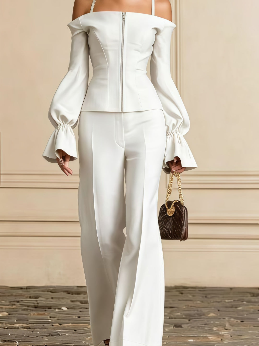 Serafina Off-Shoulder Flared-Sleeve Set