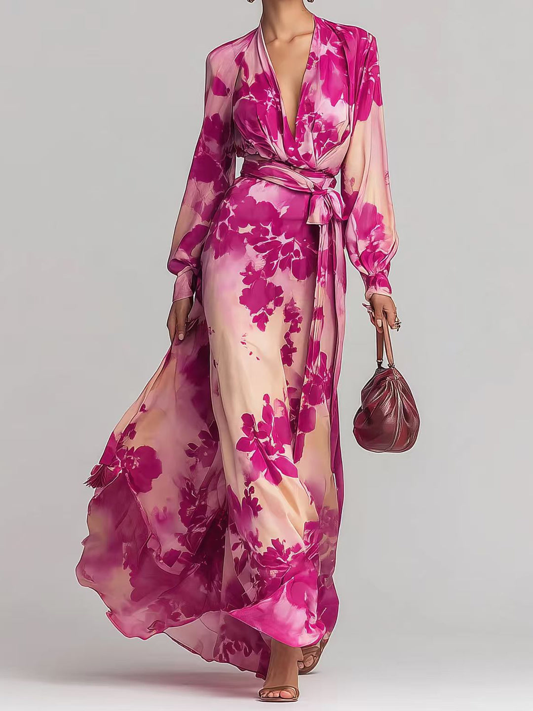 Fiorella Floral Wrap Maxi Dress