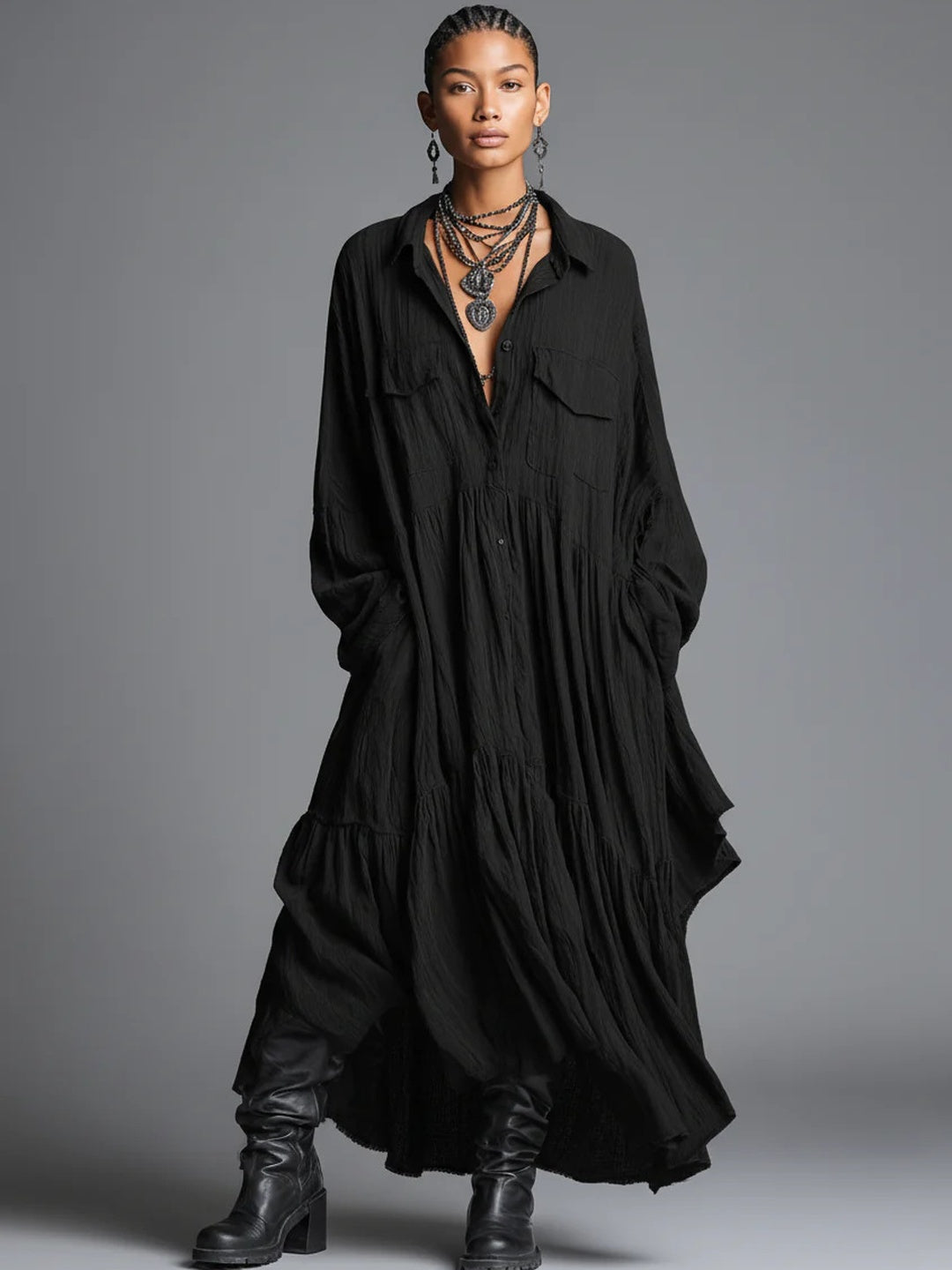 Ottavia Draped High-Low Maxi Dress