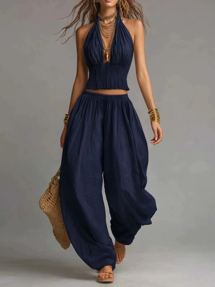 Nerina Ivory Halter Pants Set