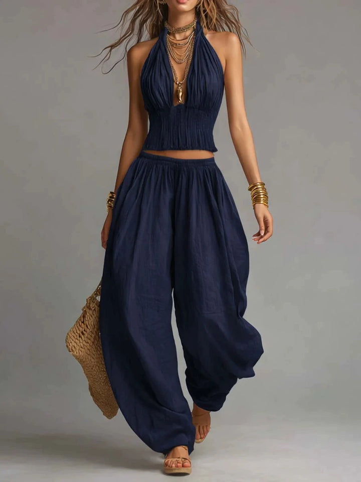 Nerina Ivory Halter Pants Set