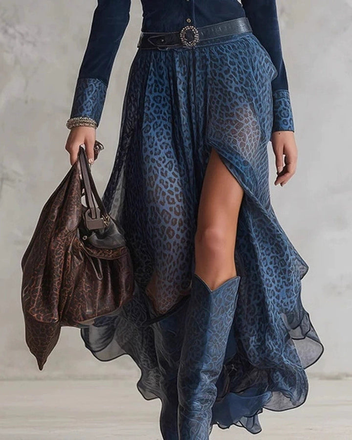 Carina Navy Draped Maxi Dress