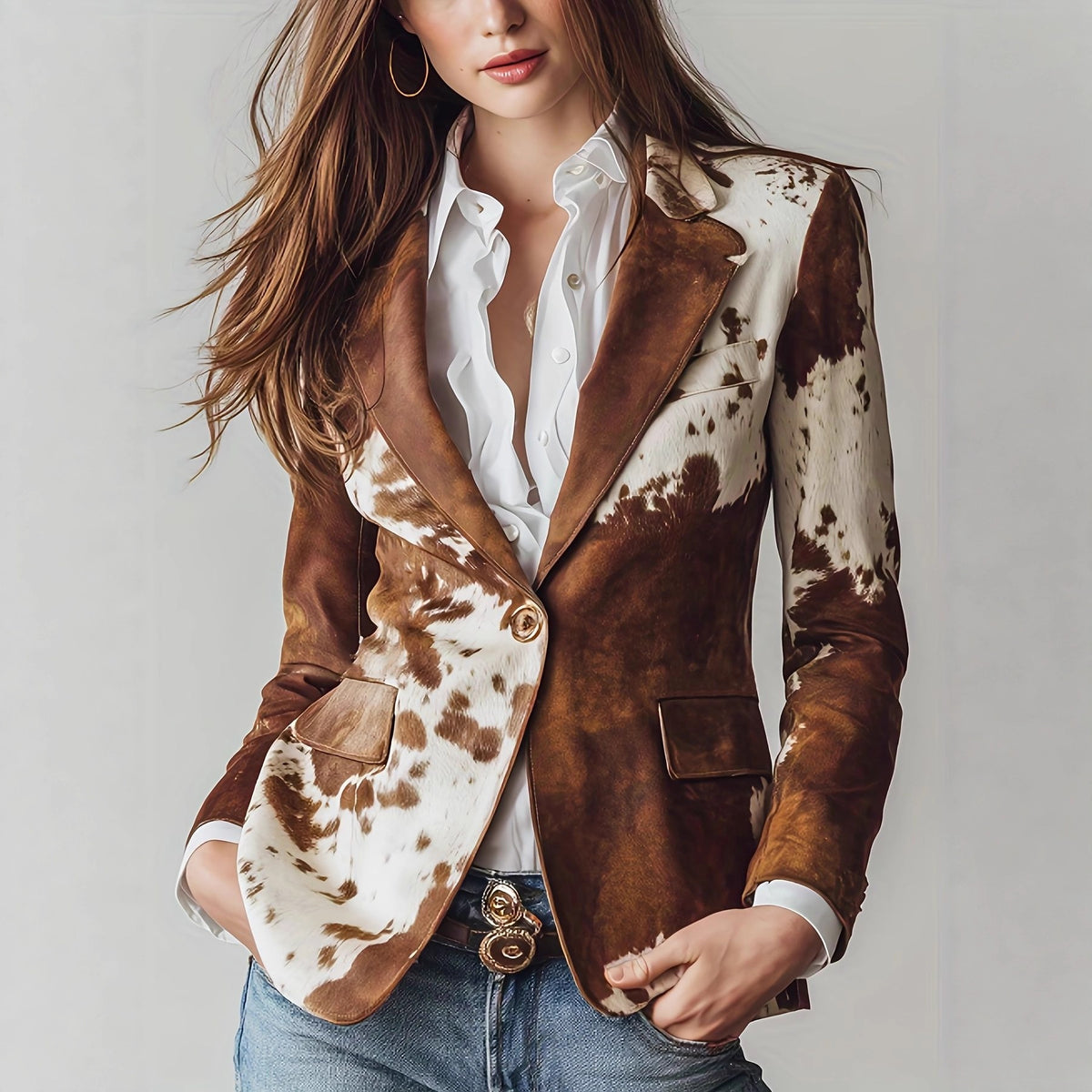 Cavallo Printed Peak-Lapel Blazer